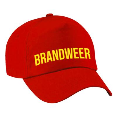 Carnaval Verkleed pet - rood - Brandweer - zonneklep pet - thema/beroepenfeest