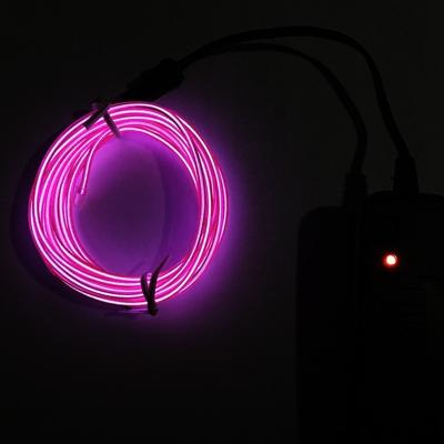 Flexibele LED licht EL Wire string strip touw Glow decor Neon Lamp USB controlle 3M energiebesparende masker glazen gloed lijn F277 (roze licht)