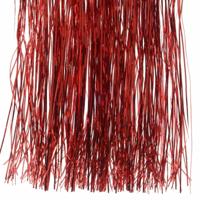 Decoris kerstboom folie slieren - zakje - tinsel - rood - 50 cm - kerstboomversiering