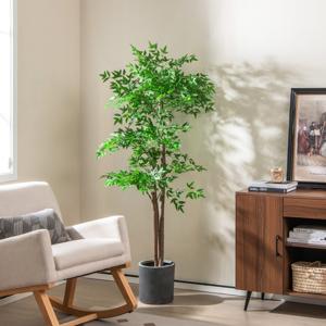 150 cm Kunstplant Bamboe Kunstboom met Pot Kunstplant Bamboeboom Decoratieboom