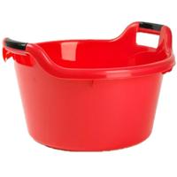 Plastic Forte Afwasbak - Set van 2x stuks - 15L - rood - 42 x 40 x 25 cm - met handvatten - teiltje