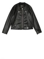 MM6 Maison Margiela Kids veste de moto à logo au dos - Noir