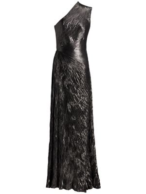 Ralph Lauren Collection robe froncée Hadlea à finition mousseline - Noir