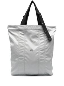 Y-3 logo-print tote bag - Gris