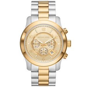 Michael Kors MK9075 Horloge Runway Chrono staal goud-en zilverkleurig 45 mm