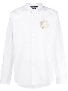 Versace Jeans Couture chemise en coton à détail de logo - Blanc