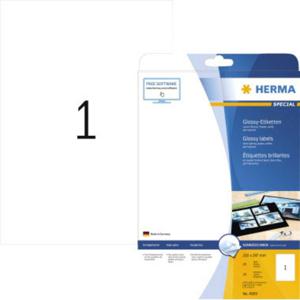 Herma 4909 Universele etiketten 210 x 297 mm Papier, glanzend Wit 25 stuk(s) Permanent hechtend Laser (zwart/wit), Kopiëren (zwart/wit), Laser (kleur),