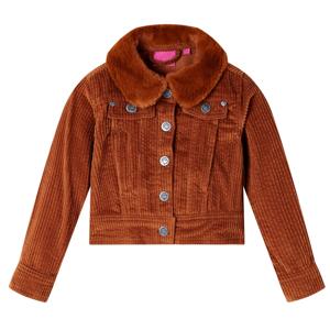 Kinderjas 104 ribfluweel cognackleurig