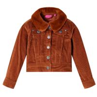 Kinderjas 104 ribfluweel cognackleurig