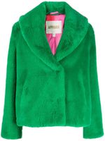 Apparis manteau en fourrure artificielle à poignets évasés - Vert