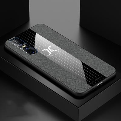 Voor vivo S1 Pro XINLI stiksels doek textuur schokbestendig TPU beschermhoes (grijs)