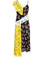 MSGM robe asymétrique à fleurs - Noir - thumbnail