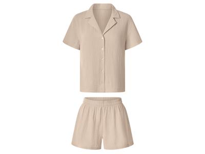esmara Korte mousseline dames pyjama (Beige, XL (48/50))