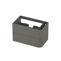 INK - Rechts Afgeronde Onderkast Gelakt 2 Laden Softclose Tbv Grepen - 800x450x520 Mm - Mat Beton Groen