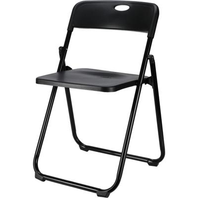 Klapstoel voor buiten/binnen - zwart - 47 x 73 cm - stevig kunststof - Bijzet stoelen - Vouwstoelen