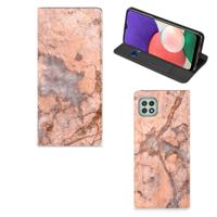 Samsung Galaxy A22 5G | Standcase | Marmer Oranje