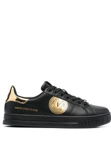 Versace Jeans Couture baskets en cuir à patch logo - Noir