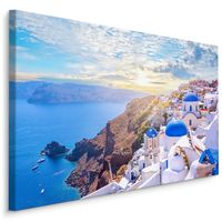 Schilderij - Zonnig Griekenland, multi-gekleurd, 4 maten, wanddecoratie - thumbnail
