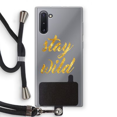 Stay wild: Samsung Galaxy Note 10 Transparant Hoesje met koord