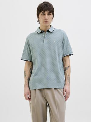 Jack - Jones Jprpaulos Play Aop Blu. Ss Polo Poloshirts Stormy Sea New
