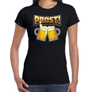 Apres ski t-shirt voor dames - bier - zwart - apres ski/oktoberfest