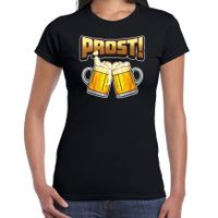 Apres ski t-shirt voor dames - bier - zwart - apres ski/oktoberfest