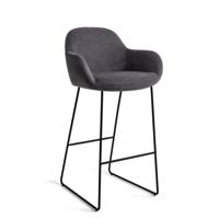 Jesper Home Barkruk 'Kushi' Slide Black, kleur Black-Out (zithoogte 77cm)