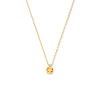 Ketting geelgoud-citrien-diamant geelgoud-geel-wit 5,5 mm 0,015ct 40 cm