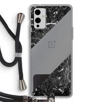 Zwart marmer: OnePlus 9 Transparant Hoesje met koord
