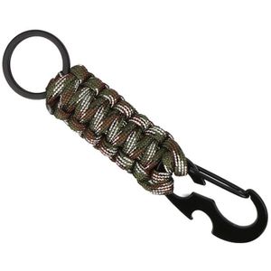 Sleutelhanger Groen Grijs Paracord met Ring en Musketon