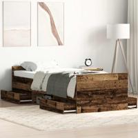 Bedframe zonder matras bewerkt 90x200 cm bewerkt hout oud