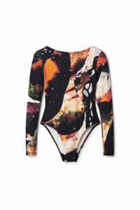 Slim fit body met digitale print - BLACK - XL