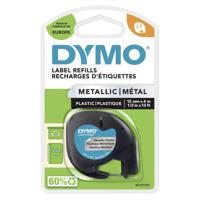 DYMO LT Labeltape Tapekleur: Zilver (metallic) Tekstkleur: Zwart 12 mm 4 m