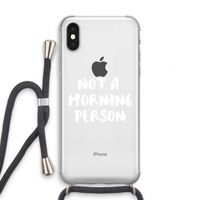 Morning person: iPhone X Transparant Hoesje met koord