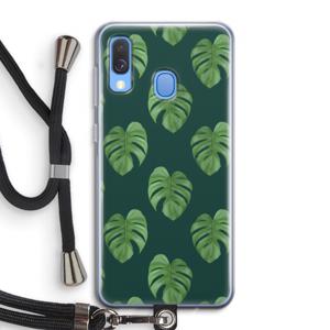 Monstera leaves: Samsung Galaxy A40 Transparant Hoesje met koord