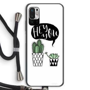 Hey you cactus: Xiaomi Redmi Note 10 5G Transparant Hoesje met koord