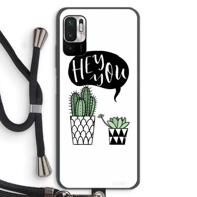 Hey you cactus: Xiaomi Redmi Note 10 5G Transparant Hoesje met koord