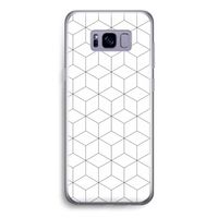 Zwart-witte kubussen: Samsung Galaxy S8 Transparant Hoesje