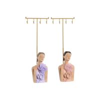 Sieradenhouder Home ESPRIT Koraal Lila Metaal Hars 12,5 X 8 X 34,5 CM (2 Stuks)