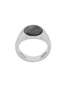 Tom Wood petite bague Flush Larvikite Circle - Argent