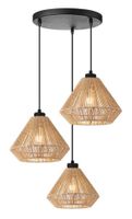 LABEL51 Hanglamp 'Ibiza Diamond' Jute, 3-lamps, kleur Naturel