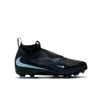 Nike Phantom 6 High Academy Gras / Kunstgras Voetbalschoenen (MG) Kids Zwart Lichtblauw