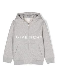 Givenchy Kids hoodie zippé à logo 4G imprimé - Gris