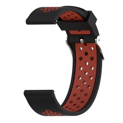 Dubbele kleur silicone sport polsband voor Xiaomi Huami Amazfit bip Lite versie 22mm (zwart rood)
