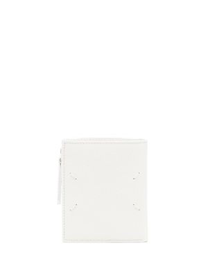 Maison Margiela portefeuille en cuir à coutures signature - Blanc