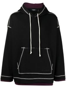 FIVE CM hoodie à coutures contrastantes - Noir