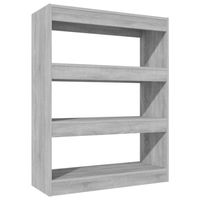 The Living Store Boekenkast Grijs Sonoma Eiken - 80x30x103 cm - Hout - Montage vereist