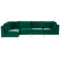 Beliani EVJA - Modulaire Sofa-Groen-Fluweel