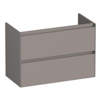 Brauer Inspire - Onderkast Ondiep - 80 cm - met 2 Softclose Lades Greeploos en 1 Sifon Uitsparing - Mat Taupe