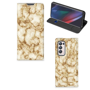 OPPO Find X3 Neo Standcase Marmer Goud